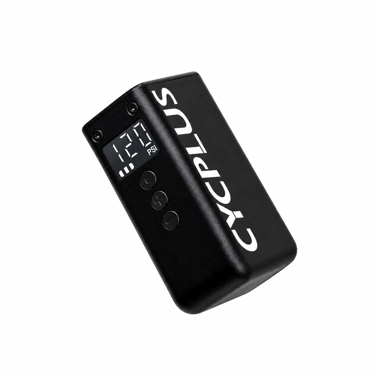 Black CYCPLUS electric bicycle pump on white background