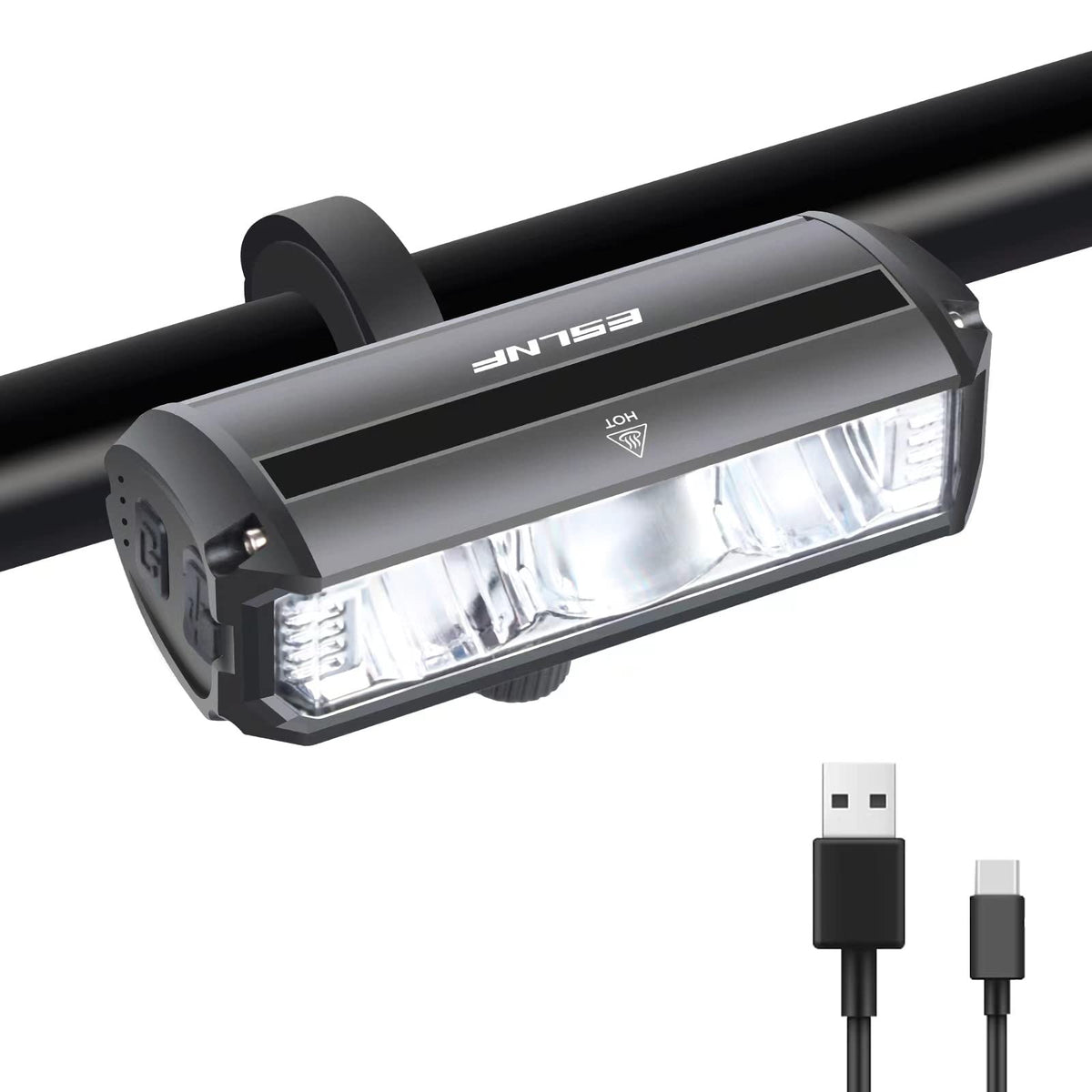 Three-LED USB Rechargeable Front Bike Light