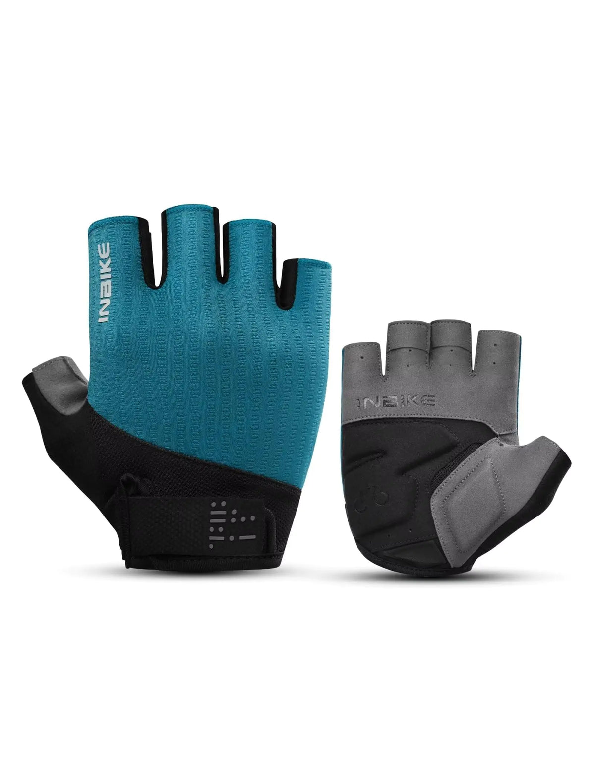 INBIKE Cycling Gloves for Men Women Shock-Absorbing Memory Gel Padded Road Bike Gloves Bicycle Breathable Half Finger Touchscreen Reflective Biking Gloves Blue X-Large