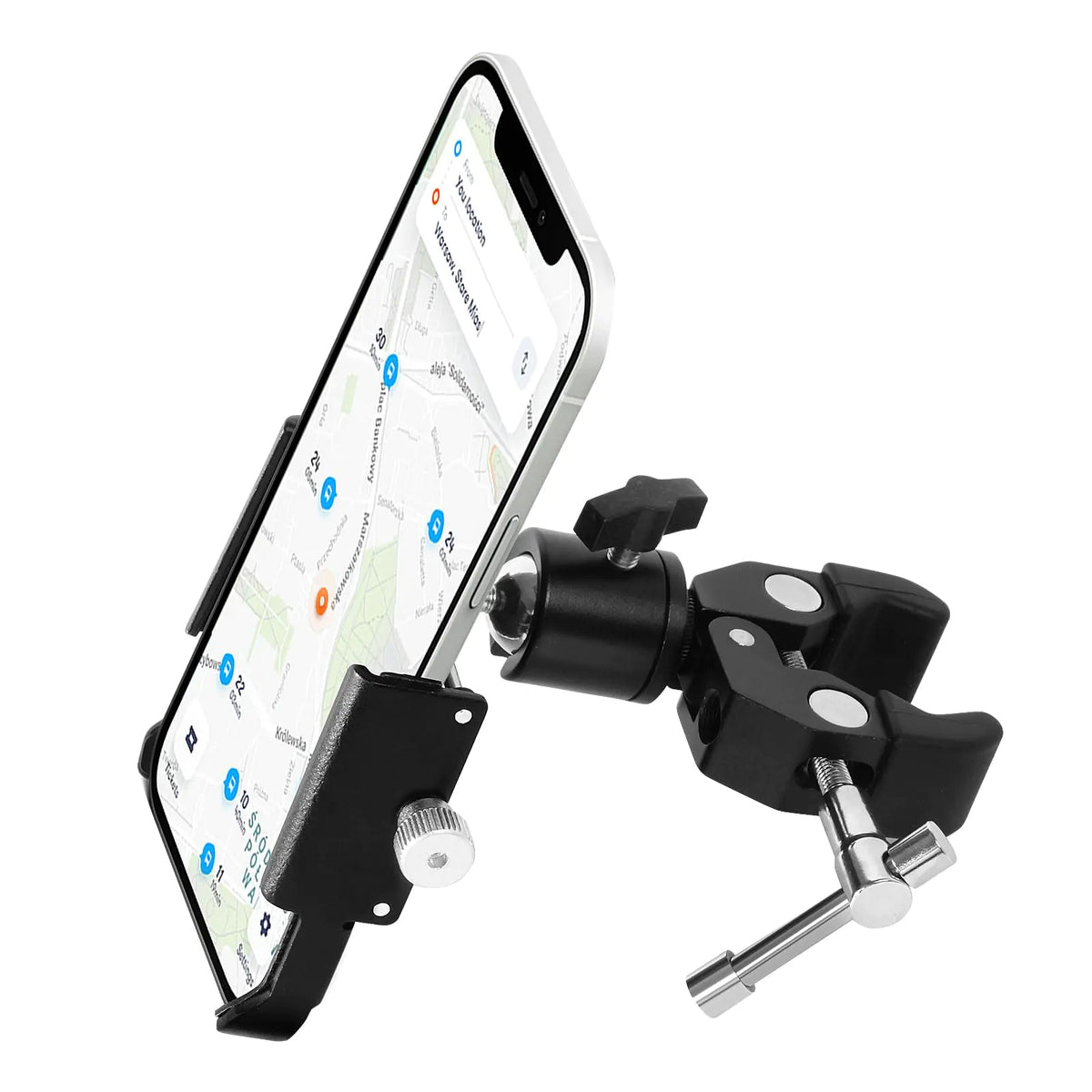 Codyofwatar Phone Holder with Clamp for Golf Cart All Metal Universal Phone Holder Handlebar Mount Clamp for Golf Stroller Bicycle Bike Wheelchair