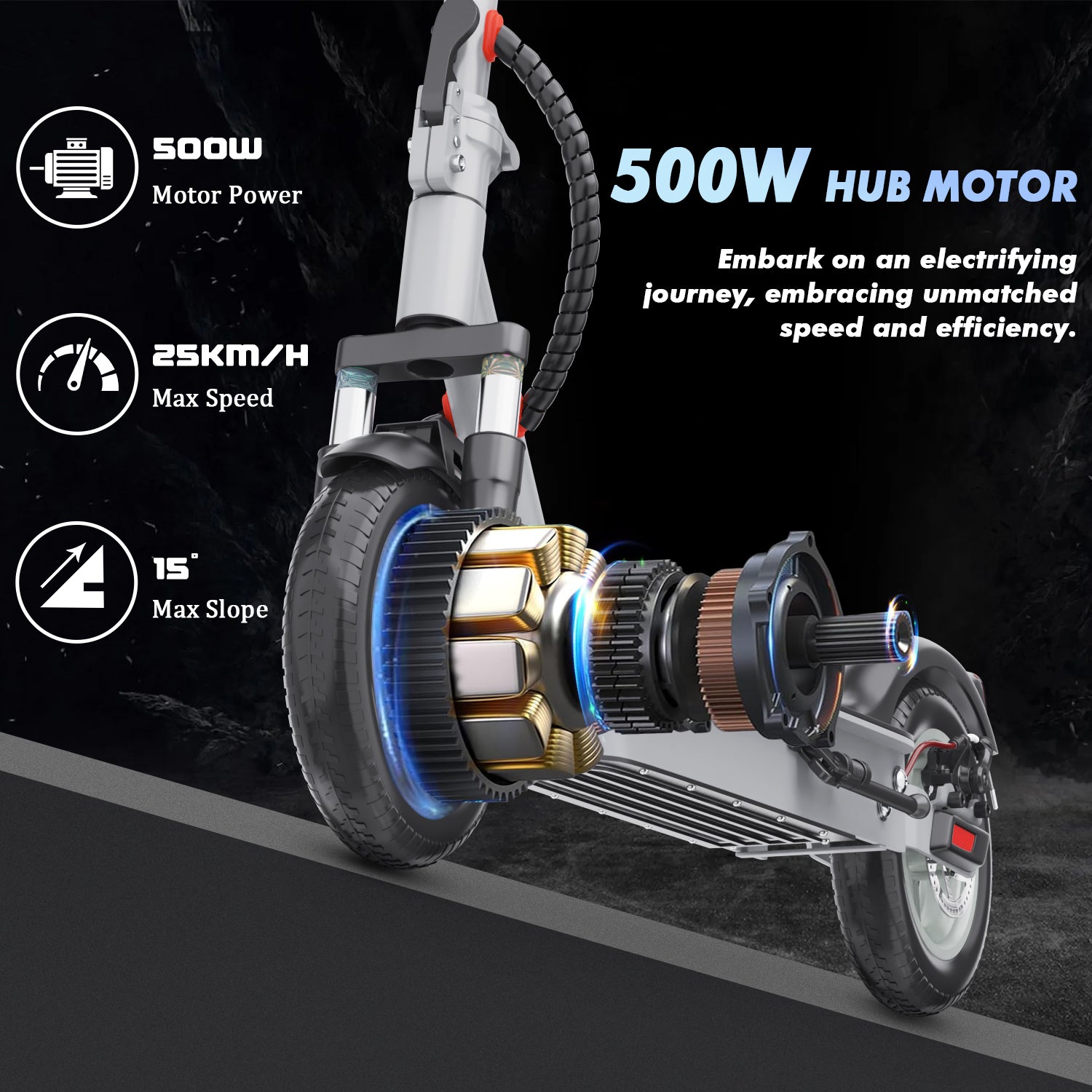 iENYRID M1 Foldable Electric Scooter – 500 W Motor, 36 V 12.5 Ah Battery, 35 km/h (22 mph) Top Speed, 10″ Tires, App Connectivity