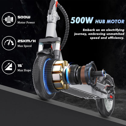 iENYRID M1 Foldable Electric Scooter – 500 W Motor, 36 V 12.5 Ah Battery, 35 km/h (22 mph) Top Speed, 10″ Tires, App Connectivity - Latest 2025 Production Model – In Stock Now