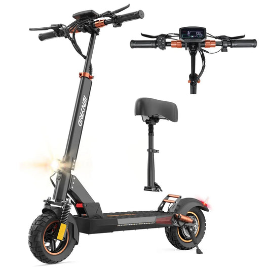 iENYRID M4 PRO S+ Electric Scooter: 800W motor, 45 km/h speed, 35 km range, pneumatic dirt tires, disc brakes, and LED lighting for ultimate performance.
