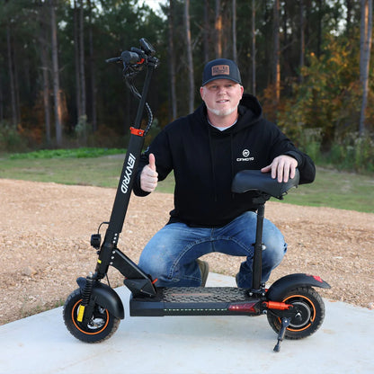 iENYRID M4 PRO S+ Electric Scooter: 800W motor, 45 km/h speed, 35 km range, pneumatic dirt tires, disc brakes, and LED lighting for ultimate performance.