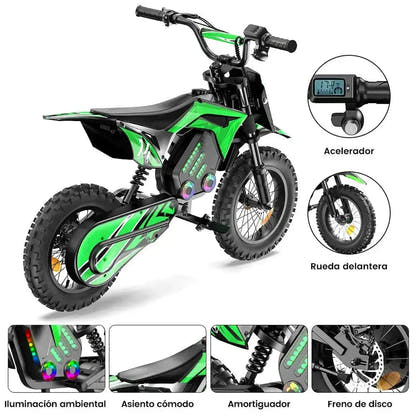 iScooter A14 Electric Bike for Kids with Off Road Tyres up to 27 Km/h