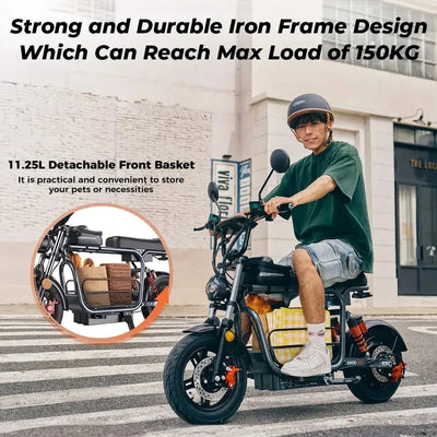 iScooter DX5 Seated Electric Scooter with Suspension for Adults up to 56 Km/h