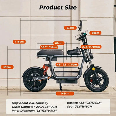 iScooter DX5 Seated Electric Scooter with Suspension for Adults up to 56 Km/h