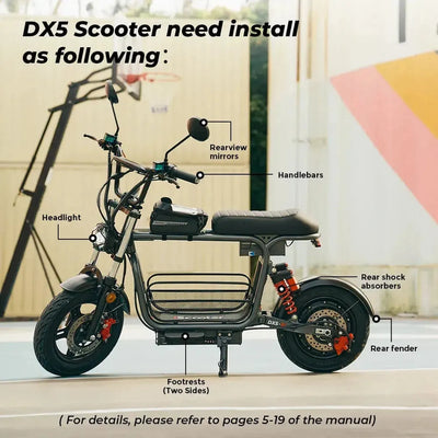 iScooter DX5 Seated Electric Scooter with Suspension for Adults up to 56 Km/h