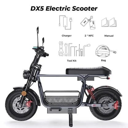 iScooter DX5 Seated Electric Scooter with Suspension for Adults up to 56 Km/h