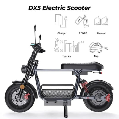 iScooter DX5 Seated Electric Scooter with Suspension for Adults up to 56 Km/h