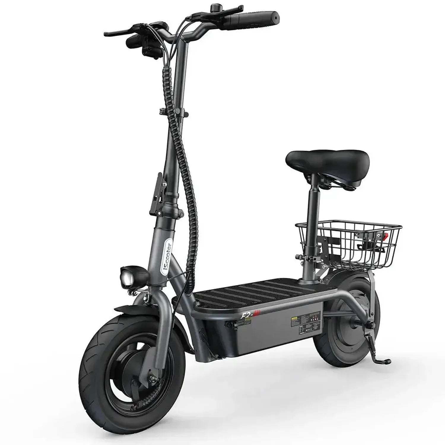 iScooter F2 Electric Scooter with Seat Foldable Basket for Adults up to 30 Km/h