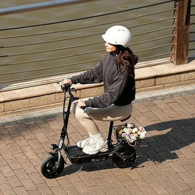 iScooter F2 Electric Scooter with Seat Foldable Basket for Adults up to 30 Km/h