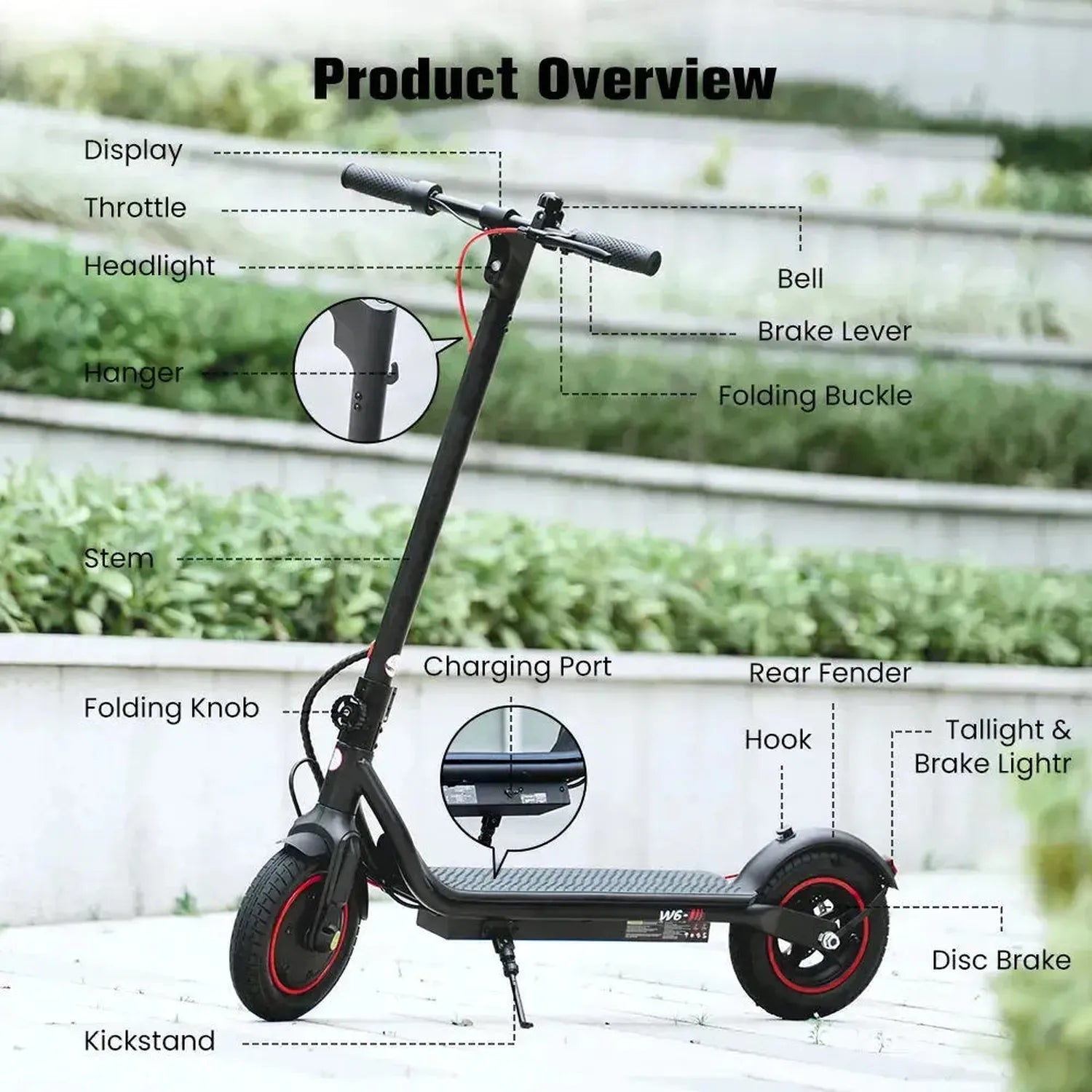 iScooter W6 Electric Scooter Foldable Urban Commuter with Dual Braking up to 35 Km/h