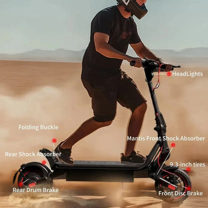 iScooter W9 Electric Scooter Foldable with App Control and LED Lights up to 40 Km/h