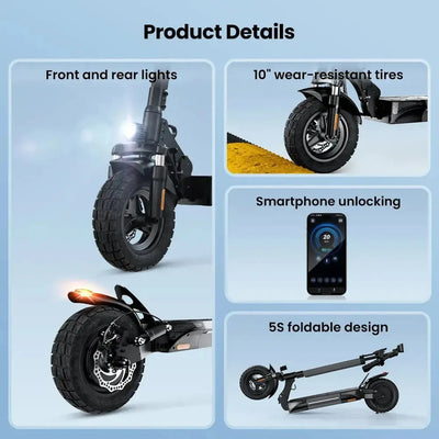 iScooter W9 Electric Scooter Foldable with App for Adults up to 45 Km/h