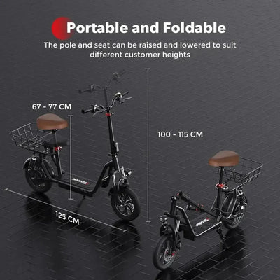 iScooter i12 Electric Scooter Foldable with 12 Inch Pneumatic Tyres up to 25 Km/h