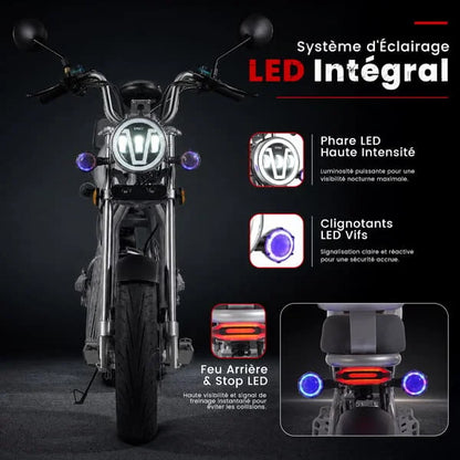 iScooter Y18 Pro headlight, indicators and rear brake light illustration