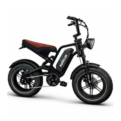 KOOLUX X9 Mini electric bike in Black, right-side three-quarter view showing pedals and 16-inch fat tyres