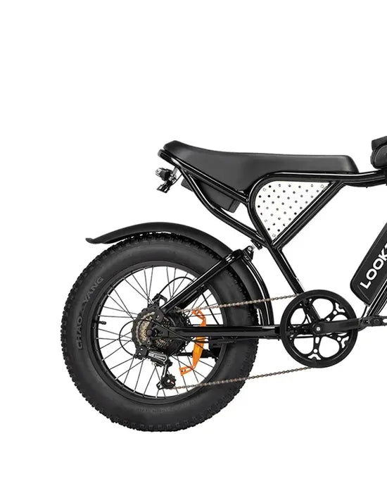 LOOKROAD L20 MIN electric bike rear wheel, drivetrain and frame detail