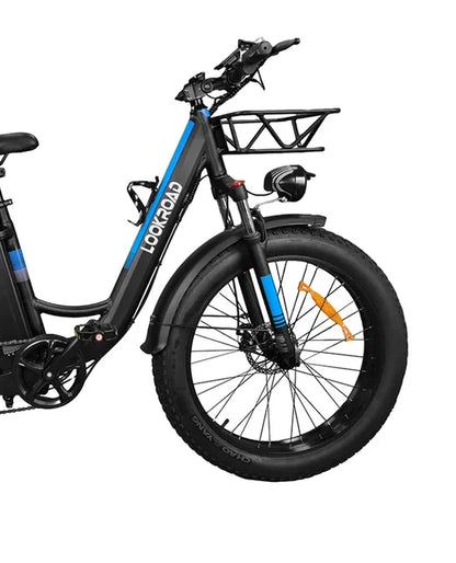 LOOKROAD L26 MIN electric bike front wheel, fork and brake detail