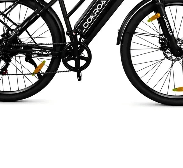 LOOKROAD L28 electric bike motor, crank and wheel component detail