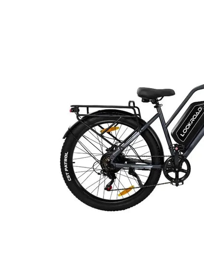 LOOKROAD L28 Max electric bike rear wheel, drivetrain and frame detail