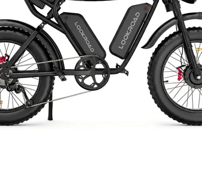 LOOKROAD PRO30 electric bike motor, crank and wheel component detail