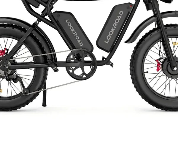 LOOKROAD PRO30 electric bike motor, crank and wheel component detail