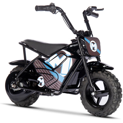 MotoTec 24V 250W Electric Mini Bike — Black complete product on white background
