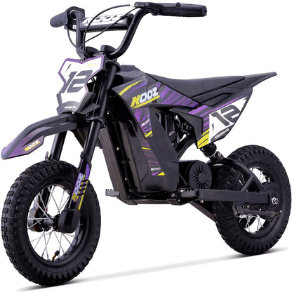 MotoTec 36V 300W HP122E electric dirt bike in purple