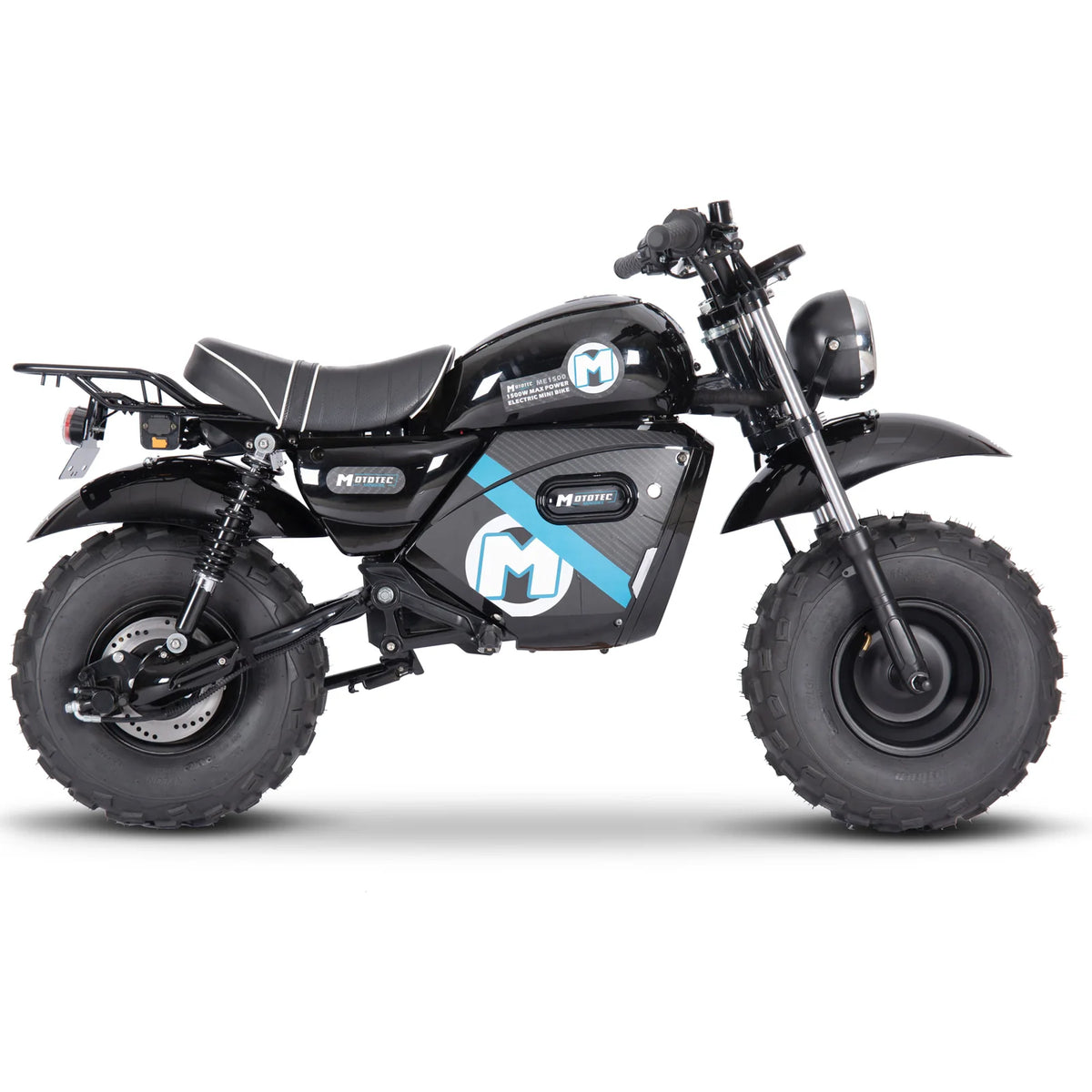 MotoTec 60V 1500W Electric Powered Mini Bike Lithium — Black supplier product view 3