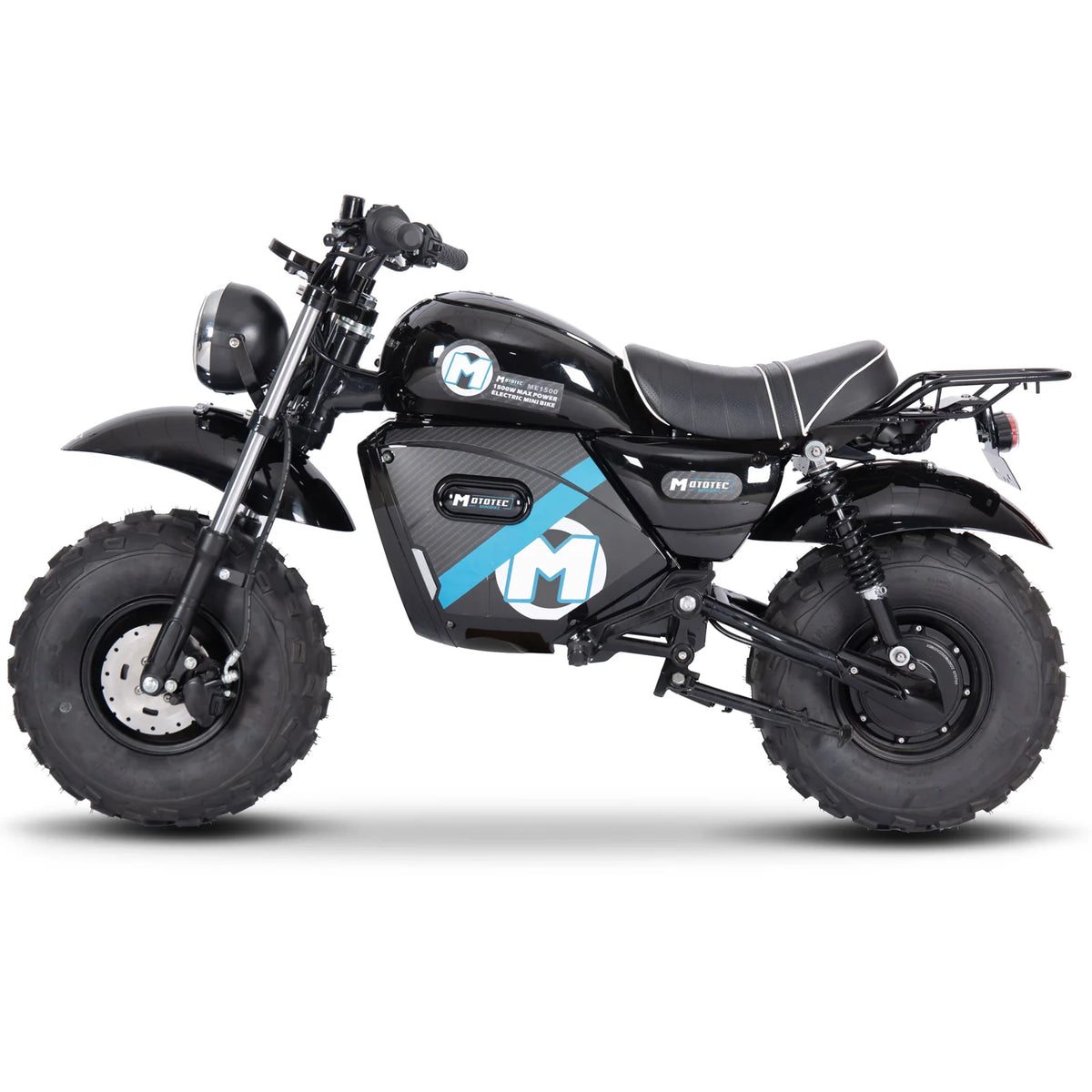 MotoTec 60V 1500W Electric Powered Mini Bike Lithium — Black supplier product view 4