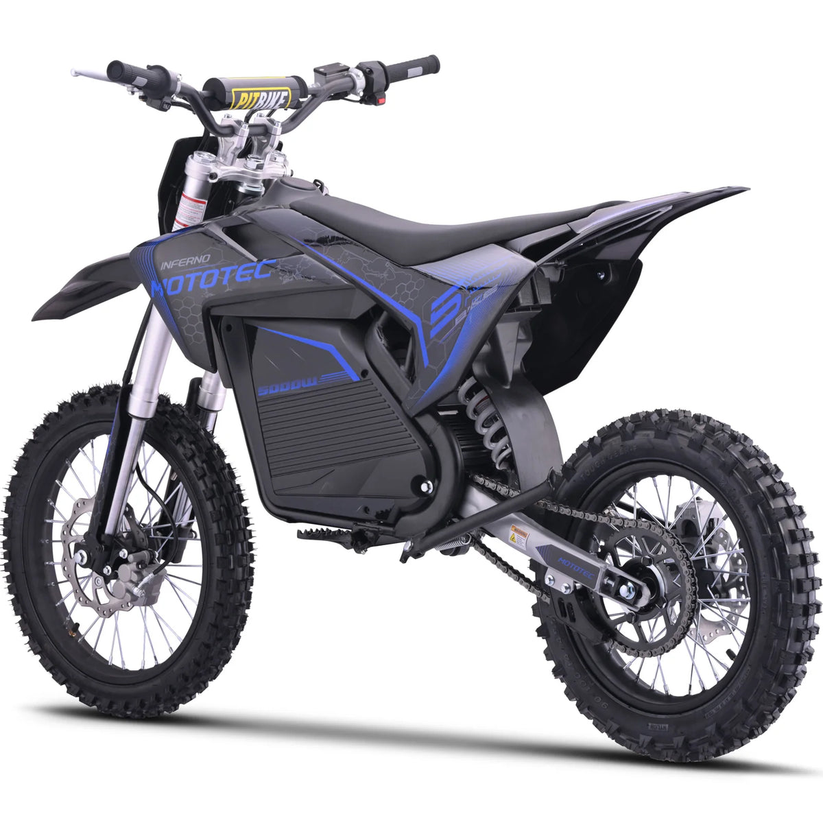 MotoTec 72V Pro Electric Dirt Bike 5000W Lithium — Blue supplier product view 3