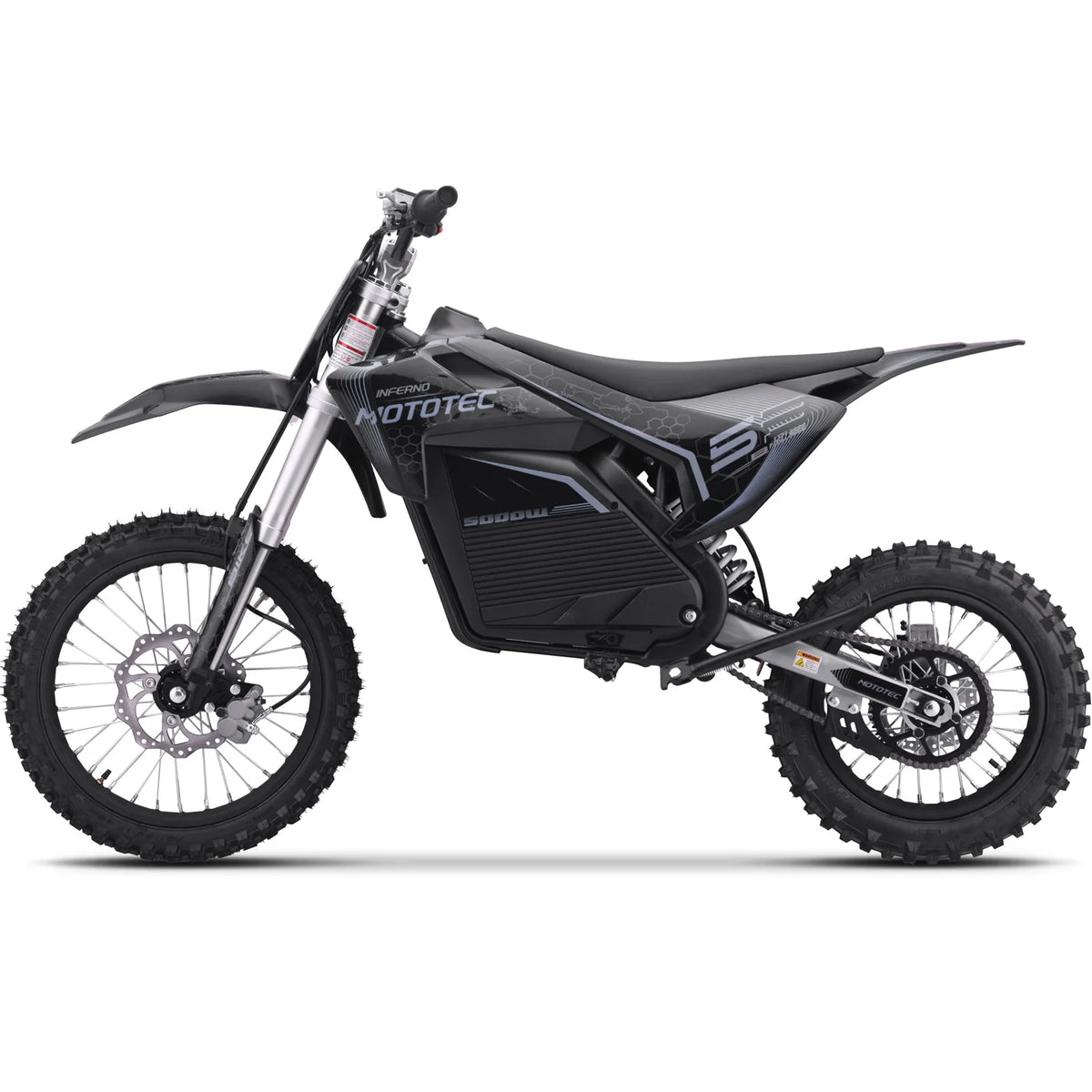 MotoTec 72V Pro Electric Dirt Bike 5000W Lithium — Grey supplier product view 5