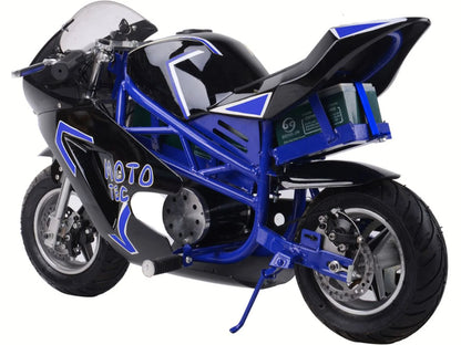 MotoTec Electric Pocket Bike GT 36V 500W — Blue supplier product view 2