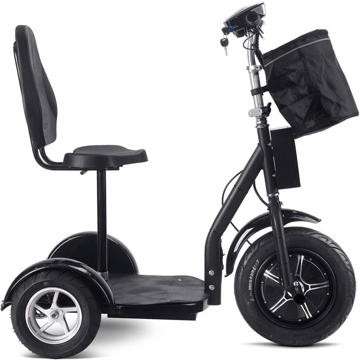 MotoTec Electric Trike 48V 1000W Lithium — Black supplier product view 2