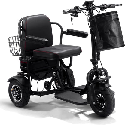 MotoTec Folding Mobility Electric Trike 48V 1000W Dual Motor Lithium — Black supplier product view 2