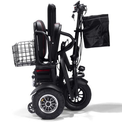 MotoTec Folding Mobility Electric Trike 48V 1000W Dual Motor Lithium — Black supplier product view 7