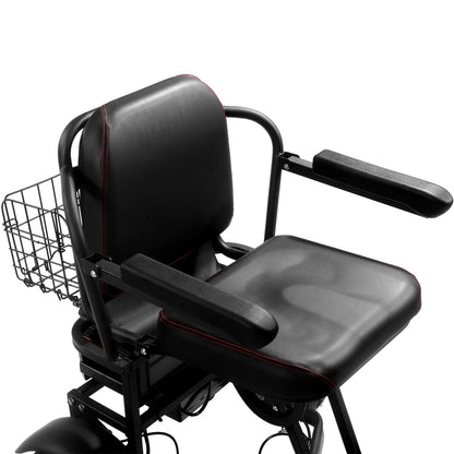 MotoTec Folding Mobility Electric Trike 48V 1000W Dual Motor Lithium — Black supplier product view 8