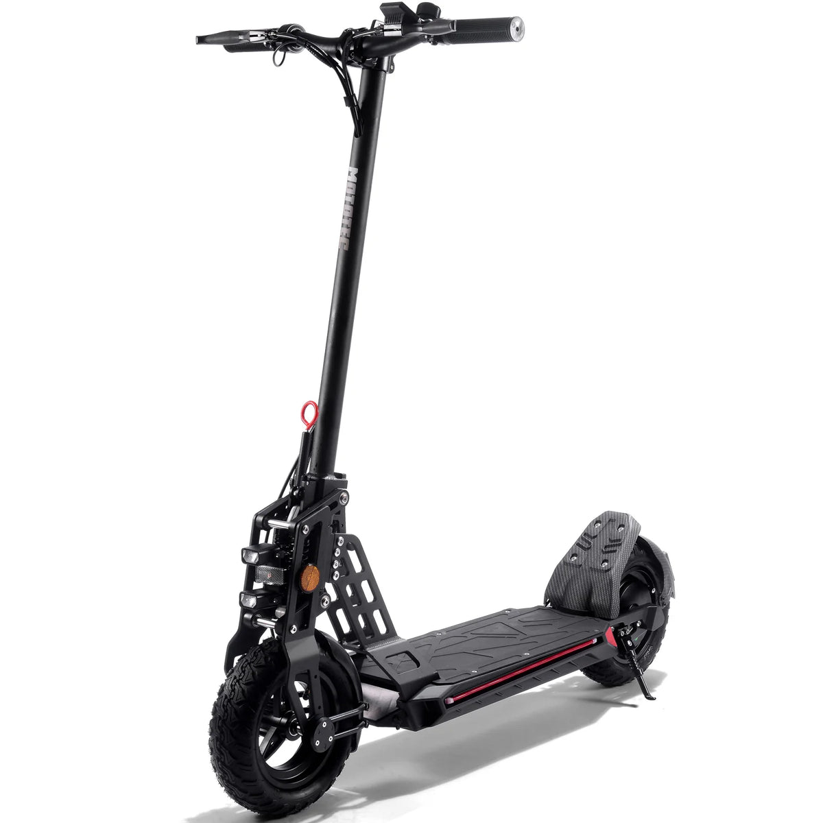 MotoTec Free Ride 48V 600W Lithium Electric Scooter — Black complete product on white background