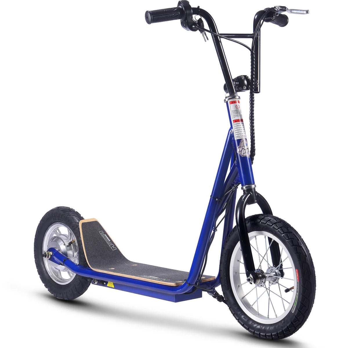 MotoTec Groove 36V 350W Big Wheel Lithium Electric Scooter — Blue complete product on white background