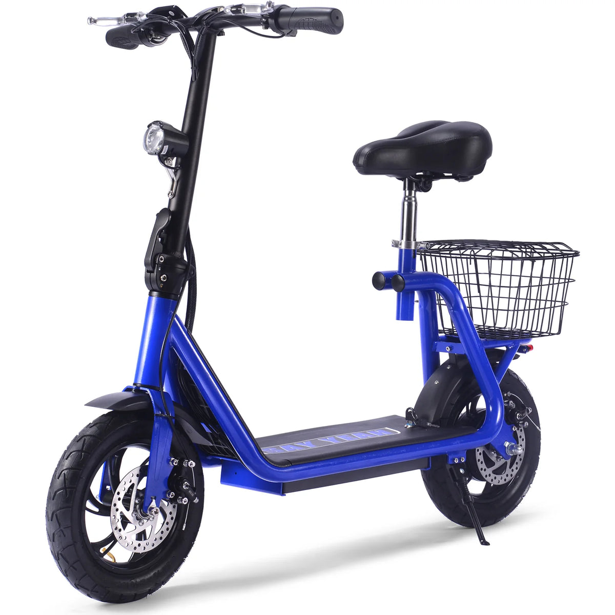MotoTec Metro 36V 500W Lithium Electric Scooter — Blue supplier product view 4