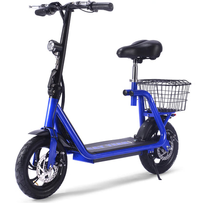 MotoTec Metro 36V 500W Lithium Electric Scooter — Blue supplier product view 4