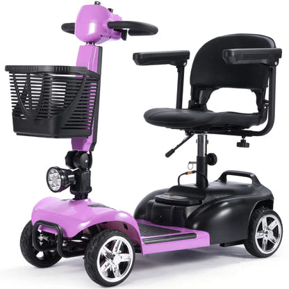 MotoTec Mobility PLUS 24V 250W electric scooter in Pink, front three-quarter view