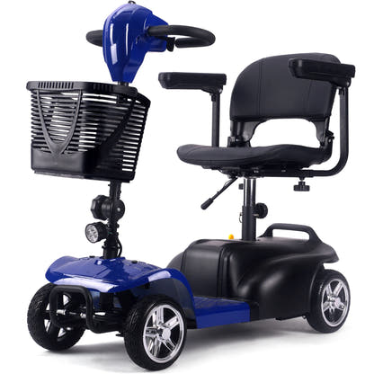 MotoTec Mobility 24V 250W electric scooter in Blue, front three-quarter view