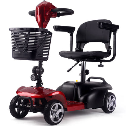 MotoTec Mobility 24V 250W electric scooter in Red, front three-quarter view