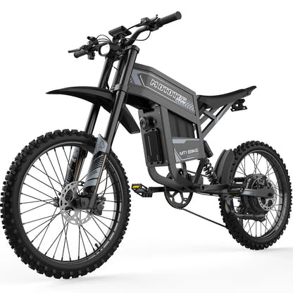 MotoTec MT1 Pro electric bike in Grey, front three-quarter view