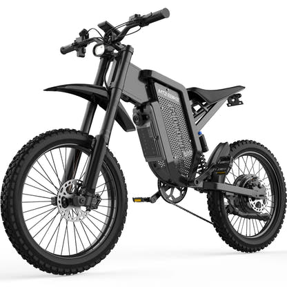 MotoTec MT2 Pro electric bike in Grey, front three-quarter view