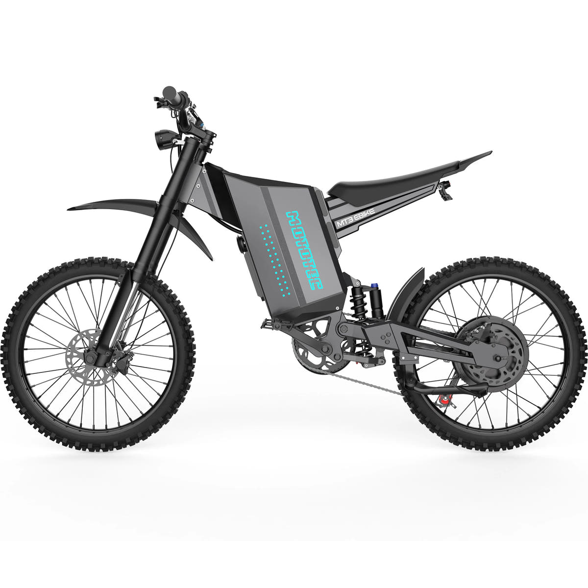 MotoTec MT3 Pro electric bike in Grey, left side view