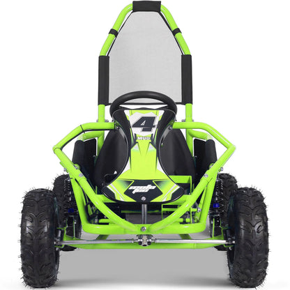 MotoTec Mud Monster Kids Electric 48V 1000W Go Kart Full Suspension — Green supplier product view 4